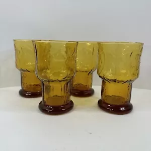 Vintage Libbey Country Garden Daisy Amber 12oz Getränkegläser Retro 70er - Bild 1 von 8