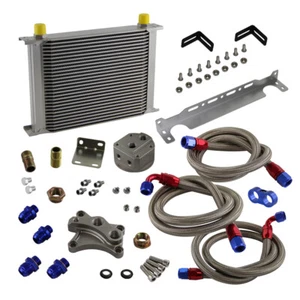 28 Reihen Ölkühler Kit Für Nissan Silvia S13 S14 S15 180SX 200SX SR20DET Silber - Picture 1 of 10