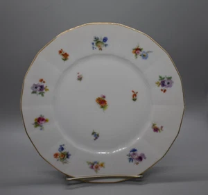 Furstenberg 8.75" Paneled Plate Scattered Flowers Gold - Picture 1 of 8