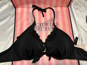 Victorias Secret Swimsuit Top Underwire 40C Black RARE SIZE - Picture 1 of 1