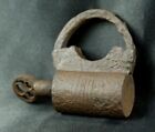 Iron Cylindrical Padlock: Vintage Indian, Single Screw Key, Working Old Lock