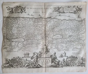 1700s MAP of CANAAN LAND ISRAEL PALESTINE antique  - Picture 1 of 7