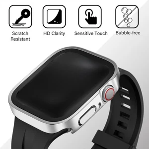 Matal Case For Apple Watch Built-in Screen Protector Back Cover Protective Cover - Zdjęcie 1 z 20