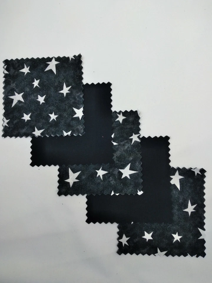 32 5" Tela Acolchado Cuadrados Acolchado Dije Paquete Precortado Estrellas Blancas y Negras Foto 1 de 1