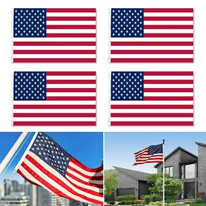 4 Stck. 4 x 6 Fuß Amerikanische Flagge USA US Flagge USA Streifen Sterne Messing Öse - Bild 1 von 12