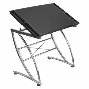 Studio Designs Executive Craft Station in Chrome / Faux Leather - Picture 1 of 6