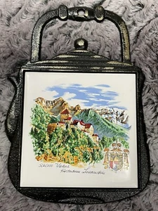 Vintage Villeroy & Boch Furstenberg Liechtenstein Pewter Framed Trivet - Imagen 1 de 5
