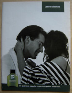 Publicité Papier - Eau de Toilette Paco Rabanne pour Homme de 1989