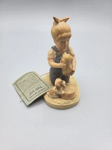Homco Denim Days (1985), Vintage Porcelain Statue #1503, Girl w/ Puppies, Dogs - Picture 1 of 7