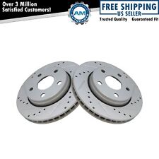 Performance Brake Rotor Drilled Slotted G-Coated Front Pair for Jeep