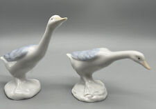 Pair Of D'ART SA PORCELAIN GOOSE FIGURINES, 4 1/4" TALL, MINT CONDITION,
