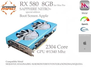  AMD Radeon Rx 580 8GB SAPPHIRE Nitro + Mac Pro Boot Schermo Mojave A Sequoia - Photo 1/4