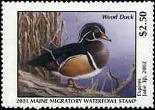 MAINE #18 2001 STATE DUCK STAMP WOOD duck by Jeannine Staples