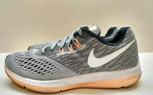 Nike Womens Zoom Winflo 4 Running Shoes Gray Lace Up Breathable 898485-003 Sz 8 - Picture 1 of 12