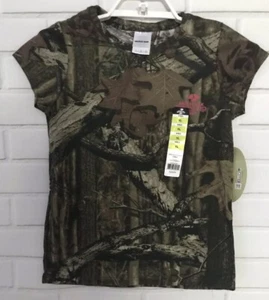 Mossy Oak Breakup Infinity Youth Girls Camo Short Sleeve Shirt Camouflage Sz L - Picture 1 of 3
