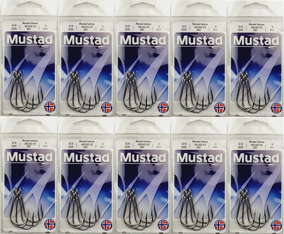 20 Vintage 3x Strong Mustad 8/0 95160-ss Stainless Steel Siwash Big Game Hook