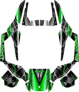2012-2016 RACING DECALS GRAPHICS KIT Arctic Cat Wild Cat wrap checkerd flag - Picture 1 of 4