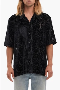 NEW Vayder Maqueda Black Silk Blend Velvet Shell Burnout Shirt Sz M NWT $445 - Picture 1 of 15