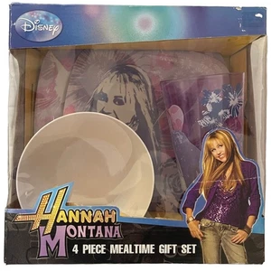 Hannah Montana 4 Peice Mealtime Gift Set, Rare Dinnerware Set - Picture 1 of 3