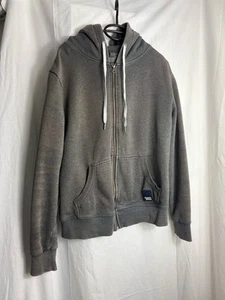Charles Wilson Men’s Zip-Up Hoodie Grey Size Med Regular Fit Full Zip Sweatshirt - Picture 1 of 12