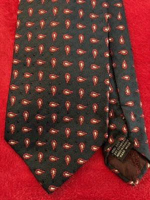 Corbata de seda azul marino Bullock & Jones nueva sin etiquetas con rojo y blanco 3,75 x 57 hecha a mano en Francia Foto 1 de 4