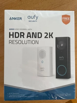 Timbre video 2K con cable eufy con timbre inalámbrico - almacenamiento local Foto 1 de 4