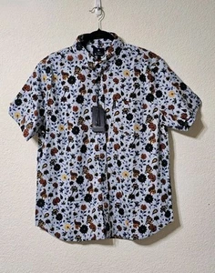 Camisa Ben Sherman Para Hombre L Elastizada Manga Corta Abotonada Floral Paisley con Bolsillo - Imagen 1 de 10