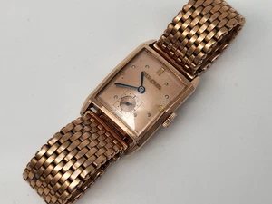 Vintage Bulova 14K Rose Gold Tank Watch G.F. Bracelet - For Repair - Picture 1 of 23
