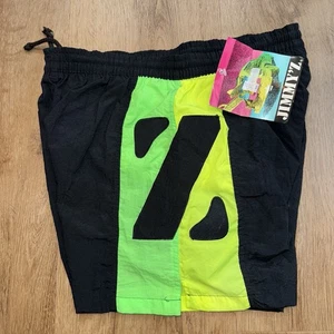 Vtg Jimmy Z Shorts Swim Trunks Nylon Neon NOS 80s 90s New Surf Boys Youth Large - Picture 1 of 10