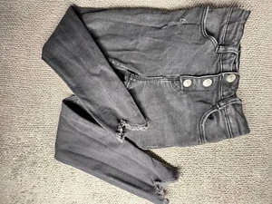 Zara Kids Black Jeans Size 4-5 Youth Buttons Denim Classic - Picture 1 of 8