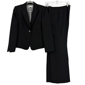 Tahari ASL Set Tuta Donna 8 Due Pezzi Blazer e Pantaloni Singolo Bottone Nero - Foto 1 di 24