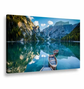 Lago di Braies - Tela quadro in canvas con telaio in legno - Foto 1 di 5