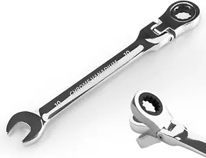 10mm Flex Head Ratcheting Wrench Metric 72 Tooth Chrome 12 Point Box End - Picture 1 of 12