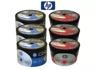 COMBO de disco en blanco con logotipo de 300 HP (150 piezas 16x DVD-R y 150 piezas 52x CD-R) - Imagen 1 de 5