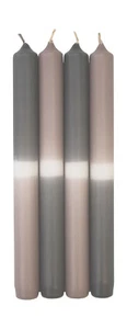 Dip Dye Stabkerzen Leuchterkerzen 4er Pack Grau-Silbergrau Kerzen Wiedemann Neu - Picture 1 of 6