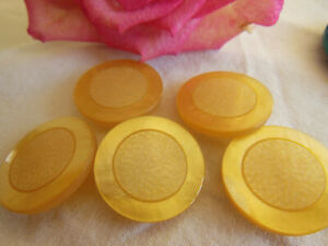 lot 5 boutons vintage Lumineux jaune contraste à pied 2,2 cm ref 1469