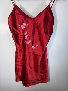 California Dynasty | Vintage 90s Red Spaghetti Strap Nightgown Negligee | Size S - Picture 1 of 5