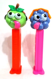 Vintage 2002 Original Lot of 2 PEZ Candy Despenser Sour Heads Grape Green Apple - Picture 1 of 7