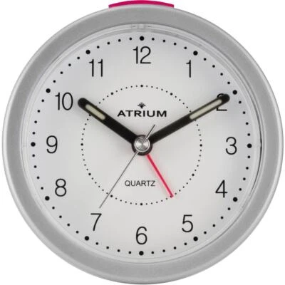 ATRIUM Sveglia Analogico Quarzo Bianco Argento A260-19 senza Ticchettio con Luci - Immagine 1 di 4