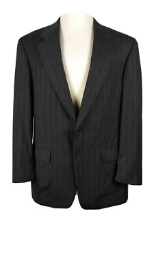 Chaqueta Abrigo Deportivo Hilton Superior 100s Talla 42R Carbón Pin Rayas 100% Lana B31 Foto 1 de 4