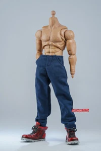 1/12 Blue Casual Long Pants Trousers Clothes Fit 6'' Male Action Figure Body - Picture 1 of 5