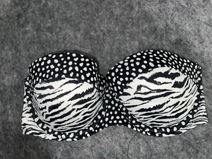 Victoria's Secret The FLIRT BANDEAU Bikini Swimsuit Top  34DD Zebra Polka Dot - Picture 1 of 3