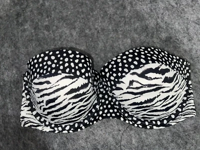Maiô biquíni Victoria's Secret The FLIRT BANDEAU 34DD zebra bolinhas - Imagem 1 de 3