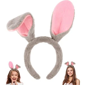 Grey Bunny Ears Headband Easter Rabbit Ears Headbands for Women Easter Bunny ... - Picture 1 of 8