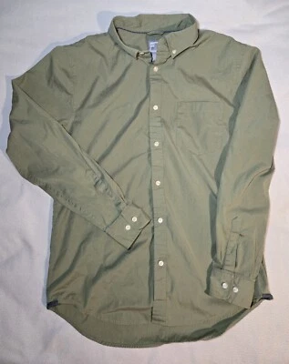 JCP 80's 2Ply Mens Large Green Long Sleeve Button Down Collar Shirt 100% Cotton  - Image 1 of 4