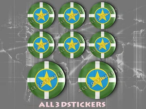 8 x 3D ROUND Resin Domed Flag Jackson - USA Adhesive Decal Vinyl - Picture 1 of 1