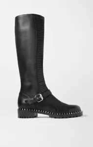 Christian Louboutin Studded Ribbed Knee Leather Boots EU 37.5 (UK 4.5/5) - Picture 1 of 11