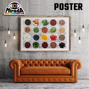 Foto Poster Küche Saison Natur Bio Obst Gemüse Senf Getreide Diät - Bild 1 von 1