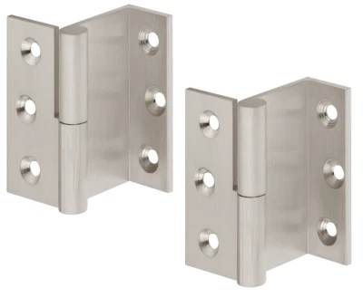 2x Vite-On Cerniera Argento Nichelato Nastro per Porta Cerniera Angolo Nastro - Immagine 1 di 4