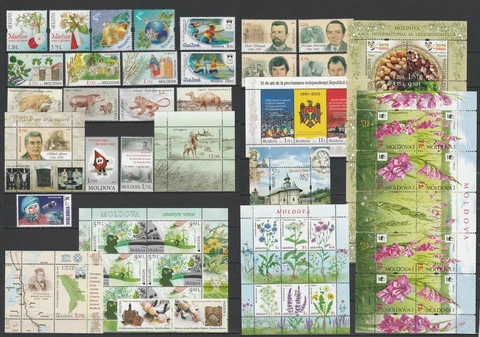 Moldova 2016 Complete year set MNH stamps, blocks, sheets and booklet Cover